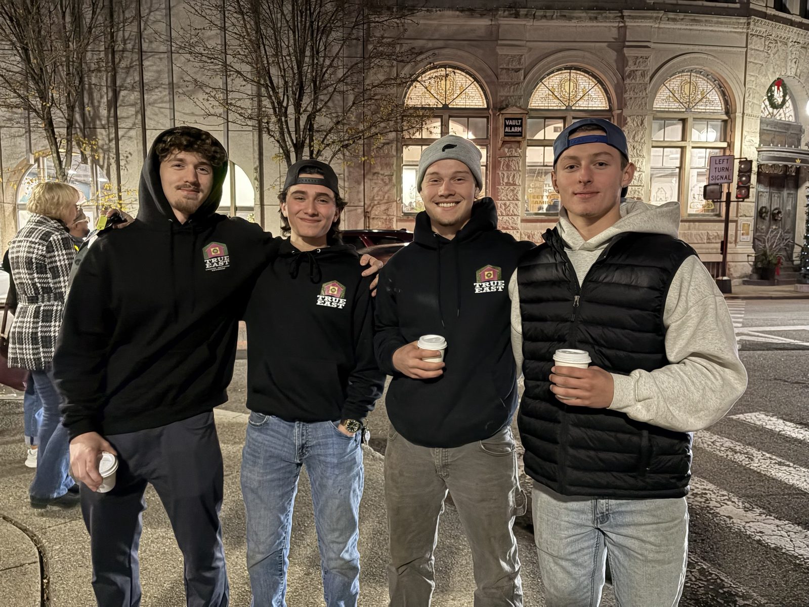 The True East crew downtown; owner Brenden McCool is on the far right